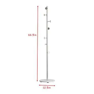 DOORXIFO Stylish Silver Coat Rack for Home or Office