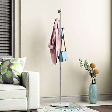 DOORXIFO Stylish Silver Coat Rack for Home or Office