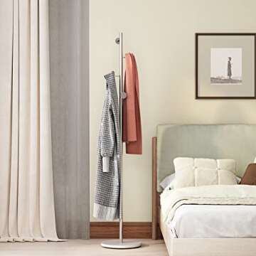 DOORXIFO Stylish Silver Coat Rack for Home or Office