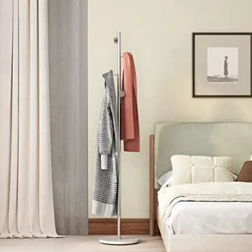 DOORXIFO Stylish Silver Coat Rack for Home or Office