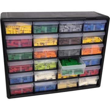 24-Drawer Plastic Storage Cabinet for Garage & Toys