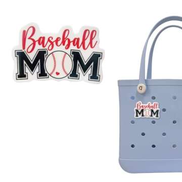 Rimvoe Baseball Mom and Wooden Beads Bogg Bag Charm