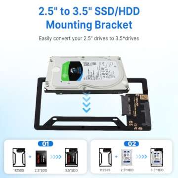 Fenlink 6GB 2.5in to 3.5in Internal SSD Hard Drive SATA Drive Converter