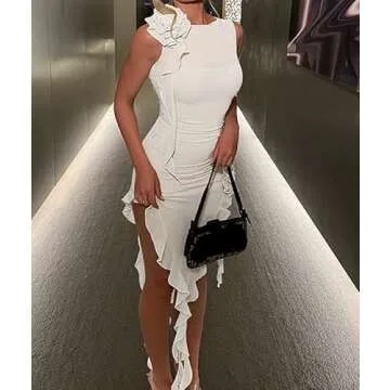 Juakoso Sexy Y2K Ruffles Dress for Summer Parties