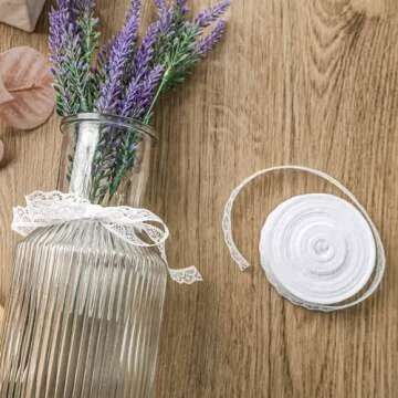 VGOODALL 30 Yards White Lace Ribbon Roll, Lace Trim Sewing Crafts Lace for Gift Wrapping Dress Decoration Wedding