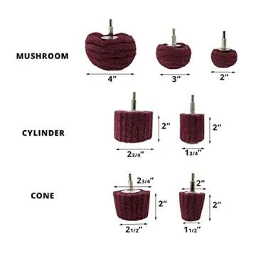 LINE10 Tools 7pk Non Woven Abrasive Drill Buffing Set