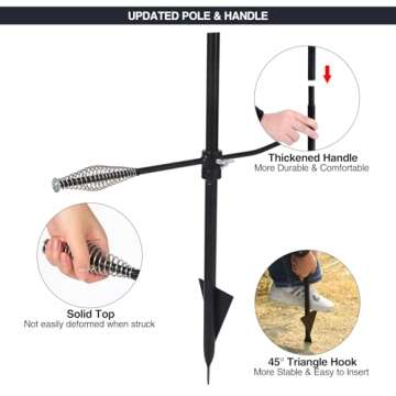 REDCAMP Swivel Campfire Grill Heavy Duty Steel Grate, Over Fire Camp Grill with Carrying Bag for Outdoor Open Flame Cooking