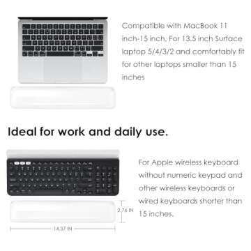 Arisase Soft Keyboard Wrist Rest Pad - Comfortable Gel Cushion for Pain Relief