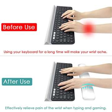 Arisase 14.37IN Soft Silicone Keyboard Wrist Rest