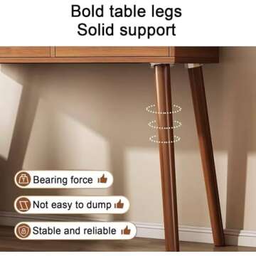 Wooden Vanity Desk, 31.5'' /W Makeup Vanity Table with Mirror, Adjustable 3 Light Modes Vanity Set for Bedroom (Color : Brown, Size : Led Light Mirror)