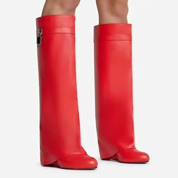 Yishaweiqi Stylish Wide-calf Knee High Boots for Women