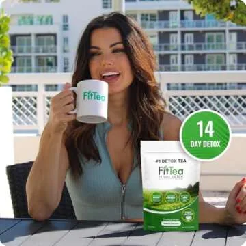 FitTea The Original 14 Day Detox Tea with Organic Green Tea ECGC, Garcinia Cambogia and Ginger - Colon Detox Cleanse to Help Bloating and Support Metabolism