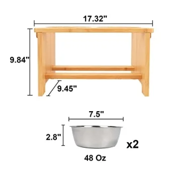 HTB Elevated Dog Bowls for Senior and Large Dogs