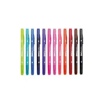 Tombow Twin Tone Dual-Tip Markers - Vibrant 12 Pack