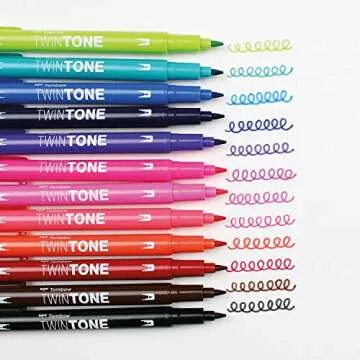 Tombow Twin Tone Dual-Tip Markers - Vibrant 12 Pack