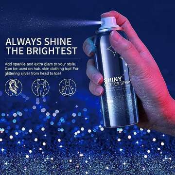 HANYWIL Body Glitter Spray for Hair and Body, Quicking Drying and Long Lasting Shiny Glitter Hairspray for Stage, Festival Rave and Makeup Prom 2 Oz