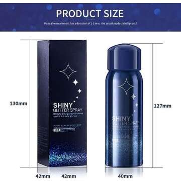 HANYWIL Body Glitter Spray for Hair and Body, Quicking Drying and Long Lasting Shiny Glitter Hairspray for Stage, Festival Rave and Makeup Prom 2 Oz