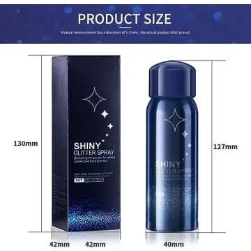 HANYWIL Body Glitter Spray for Hair and Body, Quicking Drying and Long Lasting Shiny Glitter Hairspray for Stage, Festival Rave and Makeup Prom 2 Oz