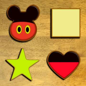 Metal Cookie Cutters Set - Mickey Mouse, Square, Heart, Star - 12Pieces Cookie Cutters - Fruit Cutte...