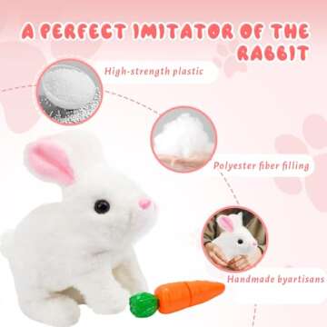 mugroxa Bunny Toy - Realistic, Interactive Plush Fun