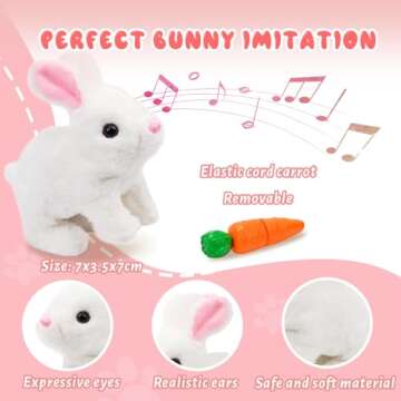 mugroxa Bunny Toy - Realistic, Interactive Plush Fun