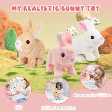 mugroxa Bunny Toy - Realistic, Interactive Plush Fun