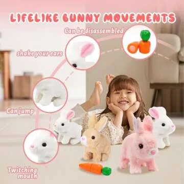 mugroxa Bunny Toy - Realistic, Interactive Plush Fun