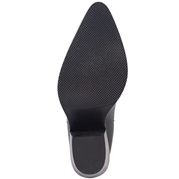 stefaniya nina Women's Modern Embroidered Western Black Cowgirl Knee High Boots Pointed Toe Fashion Classic Pull On Cowboy Shoes