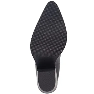 stefaniya nina Women's Modern Embroidered Western Black Cowgirl Knee High Boots Pointed Toe Fashion Classic Pull On Cowboy Shoes