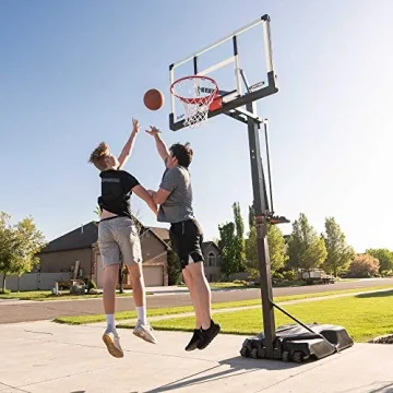 Lifetime Adjustable Portable Basketball Hoop with Glass Backboard