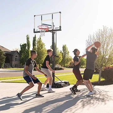 Lifetime Adjustable Portable Basketball Hoop with Glass Backboard