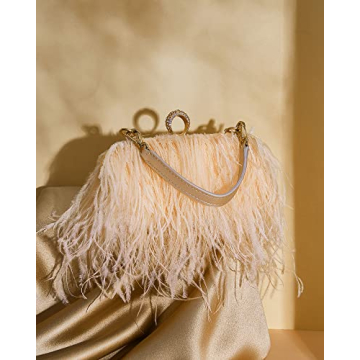 Elegant Tessco Ostrich Feather Tote Bag for Special Events