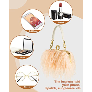 Elegant Tessco Ostrich Feather Tote Bag for Special Events