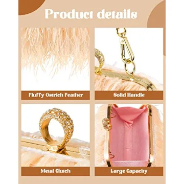 Elegant Tessco Ostrich Feather Tote Bag for Special Events