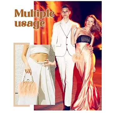 Elegant Tessco Ostrich Feather Tote Bag for Special Events