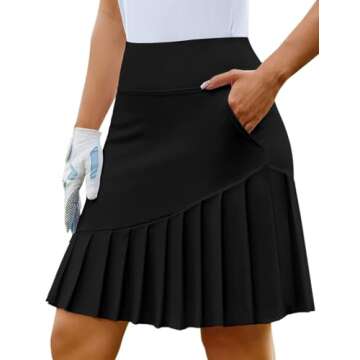 PINSPARK Women's Golf Skirts - Stylish 20" Knee Length Active Skorts