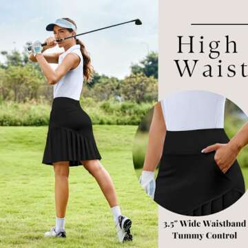 Stylish PINSPARK Golf Skirts with Built-in Shorts
