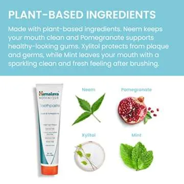Himalaya Botanique Original Neem & Pomegranate Botanical Toothpaste, Fights Plaque, Brightens Teeth, Fluoride Free, No Artificial Flavors, SLS Free, Cruelty Free, Foaming, Mint Flavor, 5.29 Oz,1 Pack…