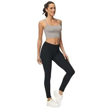 UrKeuf Women's Workout Sports Bras Fitness Low Impact Padded Backless Twist Cross Back Yoga Crop Cute Top