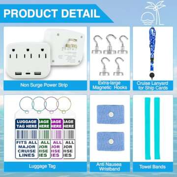 VIXAVI Cruise Ship Essentials - Cruise Essentials 2025, Approved Cruise Must Haves Packing List, Cruise Accessories Works with All Cruise Lines