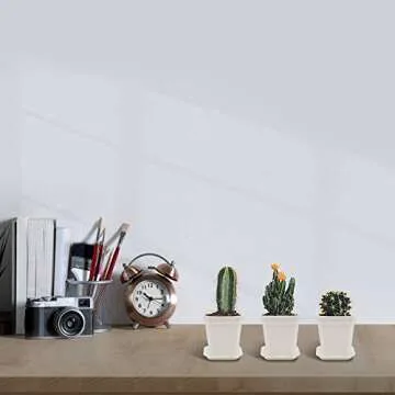 foxany 30 Pcs 3" Nursery Pot, Thick Plastic Square Flower Planting Pots, Plant Seedling Pots, 30 Seed Starting Pots with 30 Saucers - White