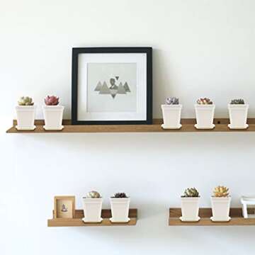 foxany 30 Pcs 3" Nursery Pot, Thick Plastic Square Flower Planting Pots, Plant Seedling Pots, 30 Seed Starting Pots with 30 Saucers - White