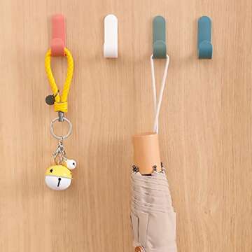 Adhesive Hooks Utility Wall Key for Decorative Holder Rack Self Towels, Hats, Shower, Kitchen, Livin...