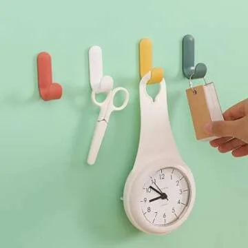 Adhesive Hooks Utility Wall Key for Decorative Holder Rack Self Towels, Hats, Shower, Kitchen, Living Room, Office(6 Pcs)