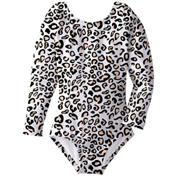 Sparkly Leopard Print Toddler Gymnastics Leotard - Long Sleeve Ballet Unitard