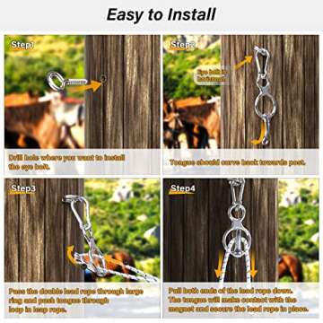 Debialo Horse Tie Ring, Horse tack and Supplies, Safe Horse Accessories,Horse Training Equipment wit...