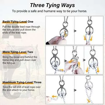 Debialo Horse Tie Ring, Horse tack and Supplies, Safe Horse Accessories,Horse Training Equipment with Eye Bolt,Quick snap,Humane Way Tie Ring,Prevent Horses from Pulling Back,Durable Steel