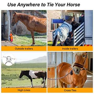 Debialo Horse Tie Ring, Horse tack and Supplies, Safe Horse Accessories,Horse Training Equipment with Eye Bolt,Quick snap,Humane Way Tie Ring,Prevent Horses from Pulling Back,Durable Steel