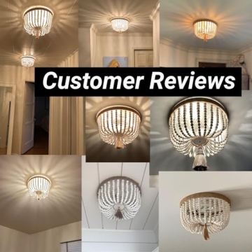 VILUXY Bohemia Wood Beaded Chandelier for Stylish Spaces