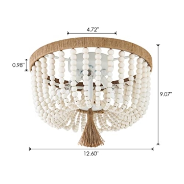 VILUXY Bohemia Wood Beaded Chandelier for Stylish Spaces